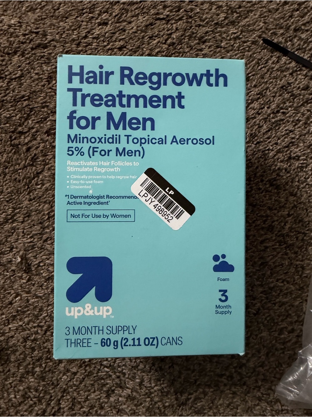 up&up Men’s Hair Regrowth Treatment Foam 5% Minoxidil - Light Blue